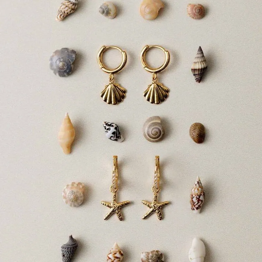 Orelia Starfish & Pearl Micro Hoop Earrings