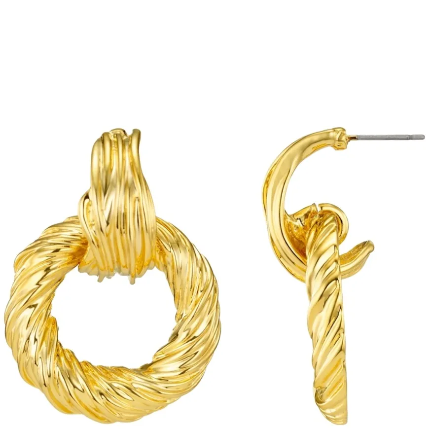 Orelia Statement Textured Door Knocker Earrings