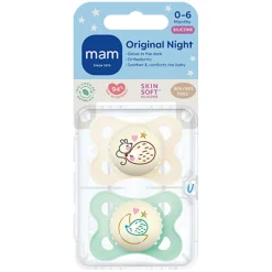 Original Night 0-6m Silk Teat Neutral 2pcs