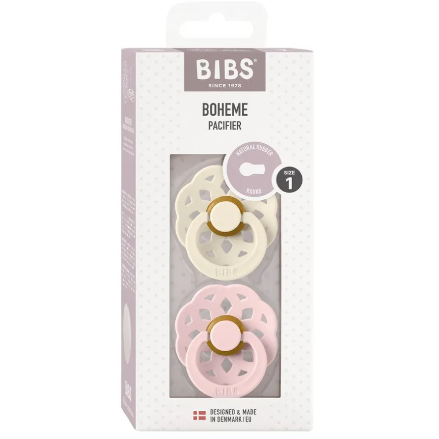 Pacifier Boheme Latex Ivory/Blossom Size 1 2pcs