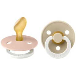 Pacifier Colour Latex Anatomical Blush Glow/Vanilla Glow Size 2 2pcs