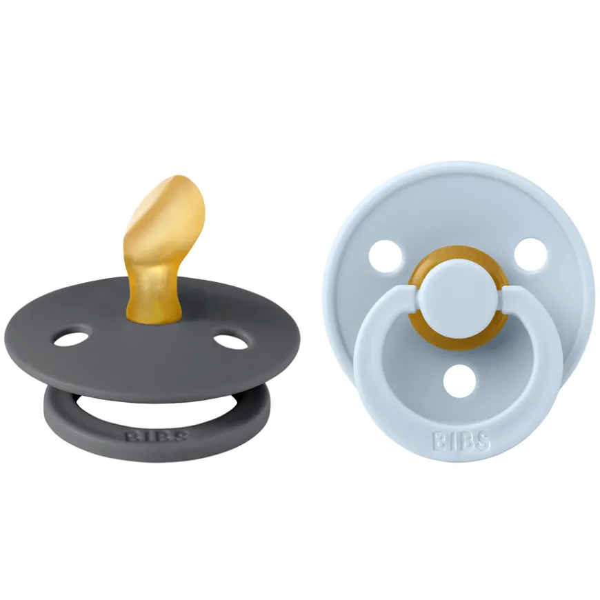Pacifier Colour Latex Anatomical Iron/Baby Blue Size 1 2pcs