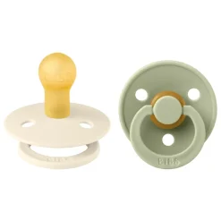 Pacifier Colour Latex Ivory/Sage Size 1 2pcs