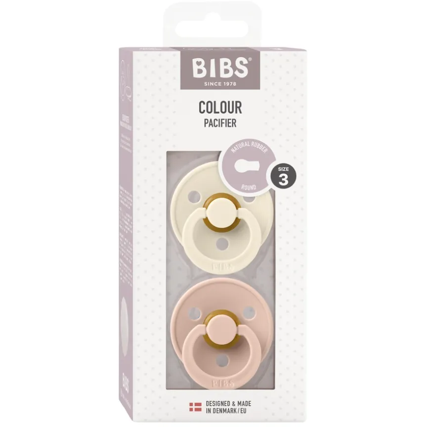 Pacifier Colour Latex Ivory/Blush Size 3 2pcs