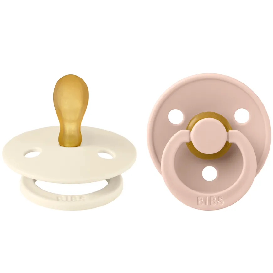 Pacifier Colour Latex Symmetrical Ivory/Blush Size 1 2pcs