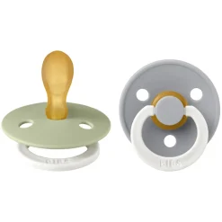 Pacifier Colour Latex Symmetric Sage Glow/Cloud Glow Size 2 2pcs