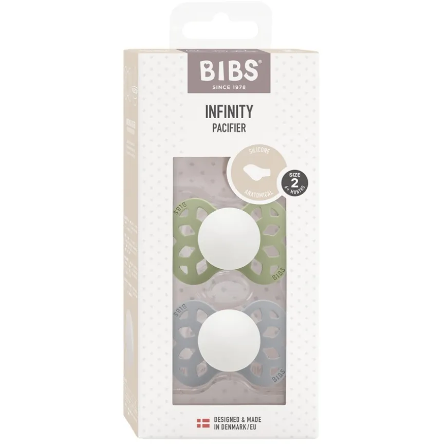 Pacifier Infinity Anatomical Silicone Sage Glow/Cloud Glow Size 2 2pcs