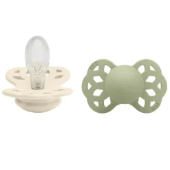 Pacifier Infinity Symmetrical Silicone Ivory/Sage Size 2 2pcs