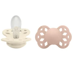 Pacifier Infinity Symmetrical Silicone Ivory/Blush Size 2 2pcs