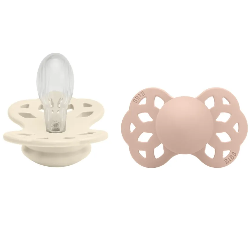 Pacifier Infinity Symmetrical Silicone Ivory/Blush Size 2 2pcs