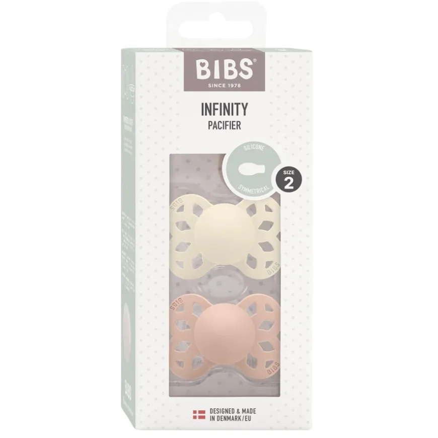 Pacifier Infinity Symmetrical Silicone Ivory/Blush Size 2 2pcs