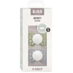 Pacifier Infinity Symmetrical Silicone Sage Glow/Cloud Glow Size 1 2pcs