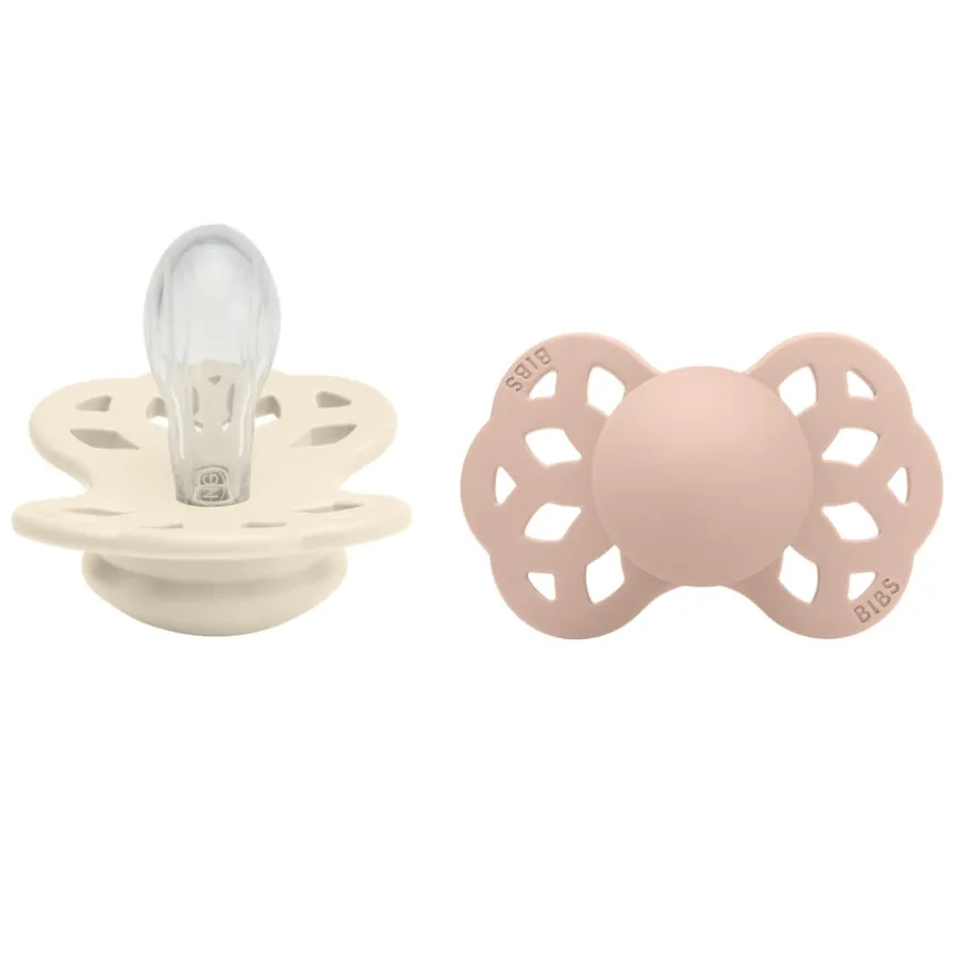 Pacifier Infinity Symmetrical Silicone Ivory/Blush Size 1 2pcs