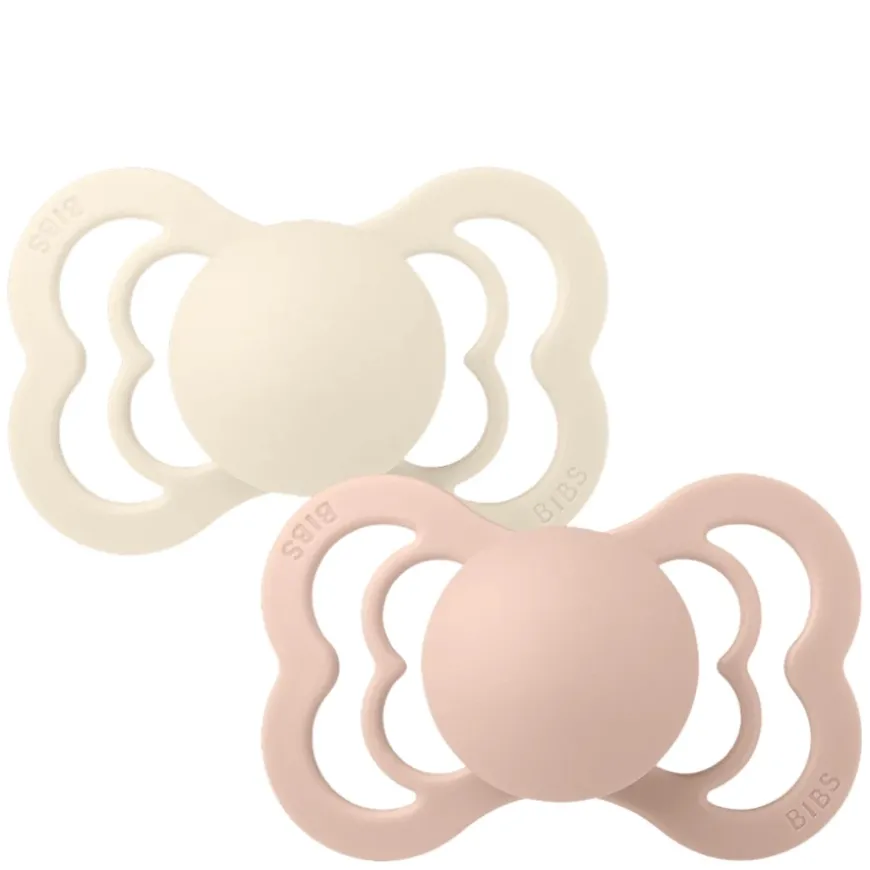 Pacifier Supreme 2 PACK Silicone Size 1 Ivory/Blush