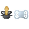 Pacifier Supreme Latex Iron/Baby Blue Size 2 2pcs