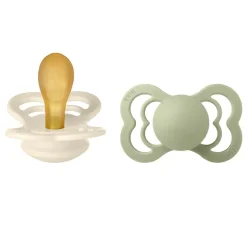 Pacifier Supreme Latex Ivory/Sage Size 2 2pcs