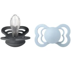 Pacifier Supreme Silicone Iron/Baby Blue Size 2 2pcs