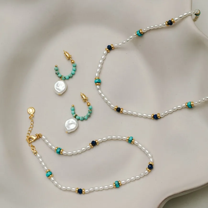 Pearl & Stone Beaded Necklace