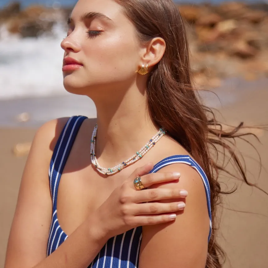 Pearl & Stone Beaded Necklace