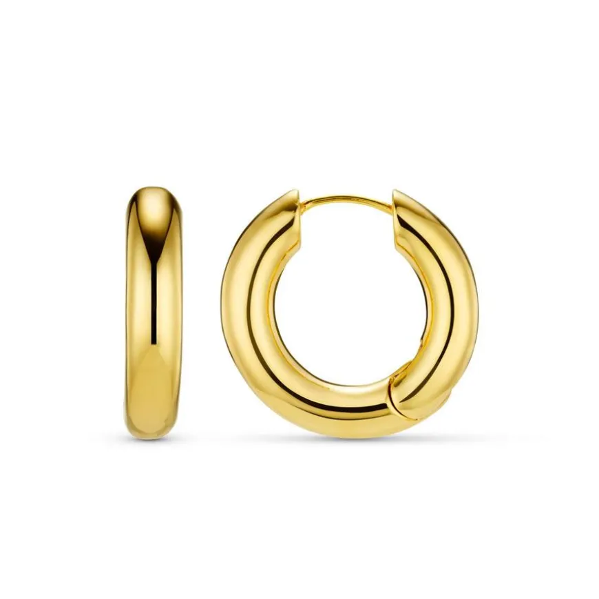 Polished Chubby Mid-Size Hoops