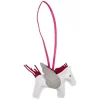 Pony Bag Charm White With Grey & Pink