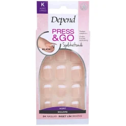 Press & Go French Look Pink Short Sqaure 24pcs