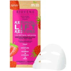 Retinol Lift Restore Moisture-Barrier Organic Strawberry Biodegradable Sheet Mask 20ml