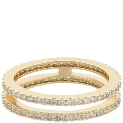 Rio Double Stone Ring Gold Clear L