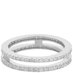 Rio Double Stone Ring Silver Clear S