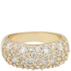 Rio Wide Stone Ring Gold Clear M