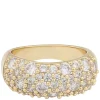 Rio Wide Stone Ring Gold Clear S