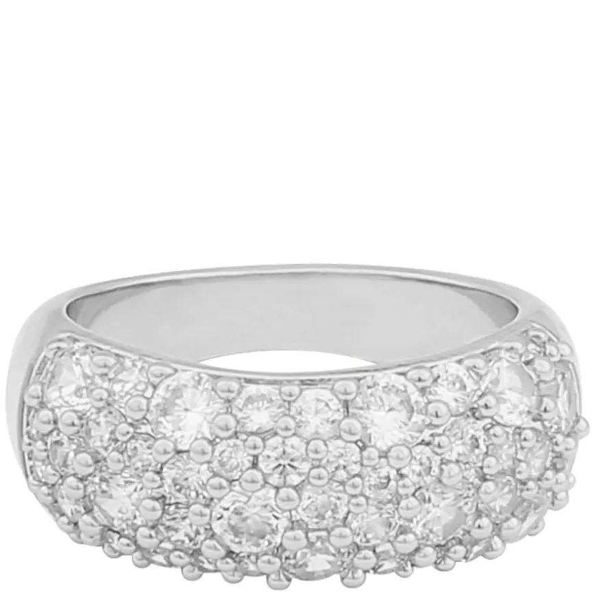 Rio Wide Stone Ring Silver Clear L