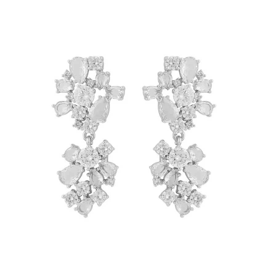 River Pendant Earring Silver/Clear