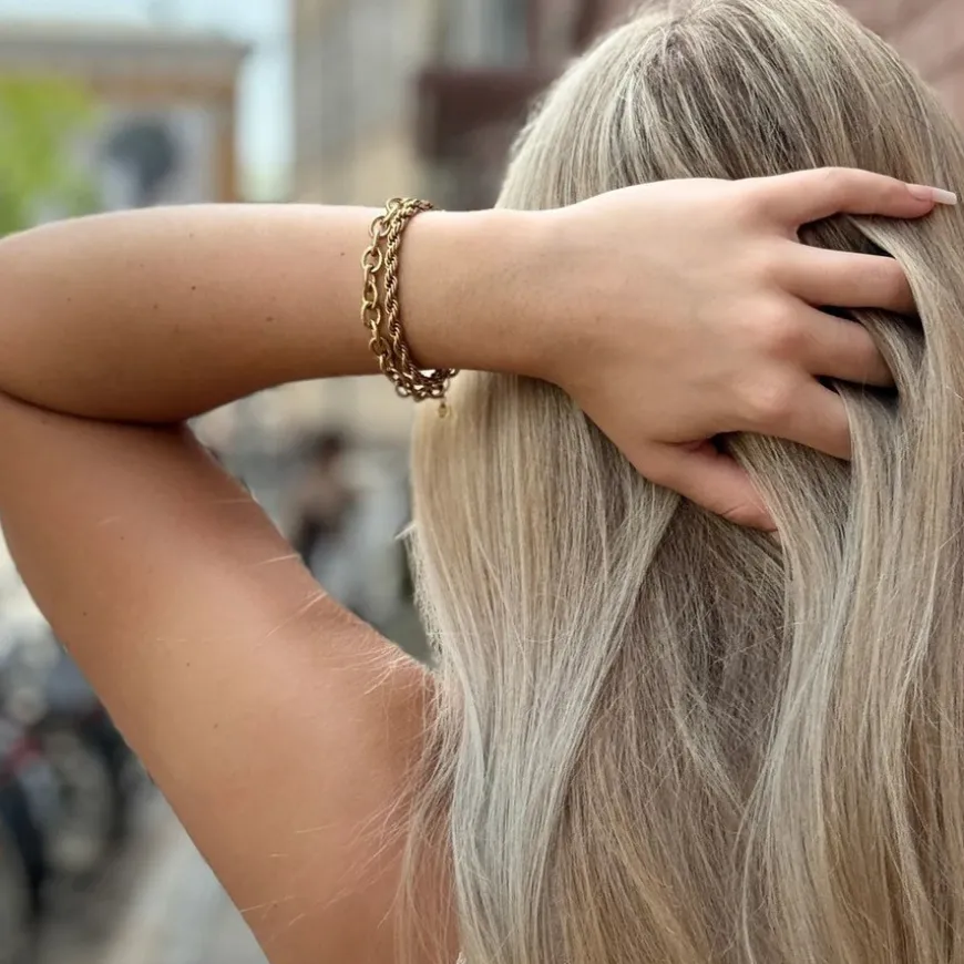 Rope Bracelet Gold Plated 17cm