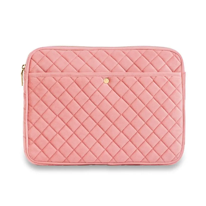 Rose Quilted Velvet Laptop Sleeve