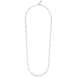 Row Small Chain Necklace Plain Silver 45cm