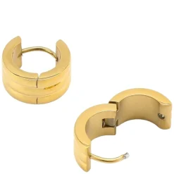 Ruby Triple Huggie Hoop Earrings Gold