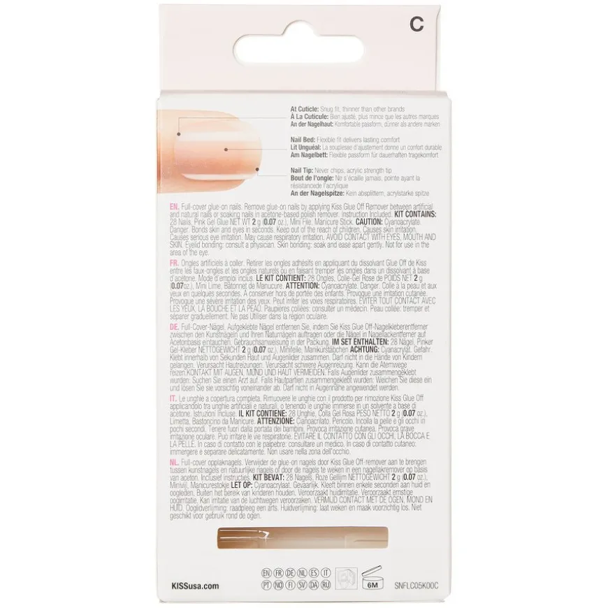 Salon Acrylic Nude Nails Sensibility 28pcs