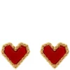 Sarah Red Heart Stud Earring Stainless Steel 7mm