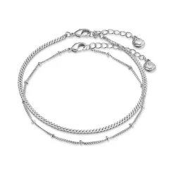 Satellite and Flat Curb Chain Bracelet