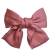 Satin Bow Hair Clip Dark Rose