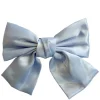 Satin Bow Hair Clip Light Blue
