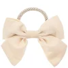 Satin Bow Hair Tie Champagne