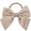 Satin Bow Hair Tie Taupe