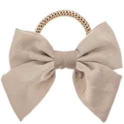 Satin Bow Hair Tie Taupe