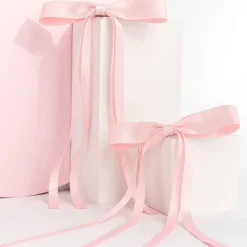 Satin Hair Bow Duo Pink