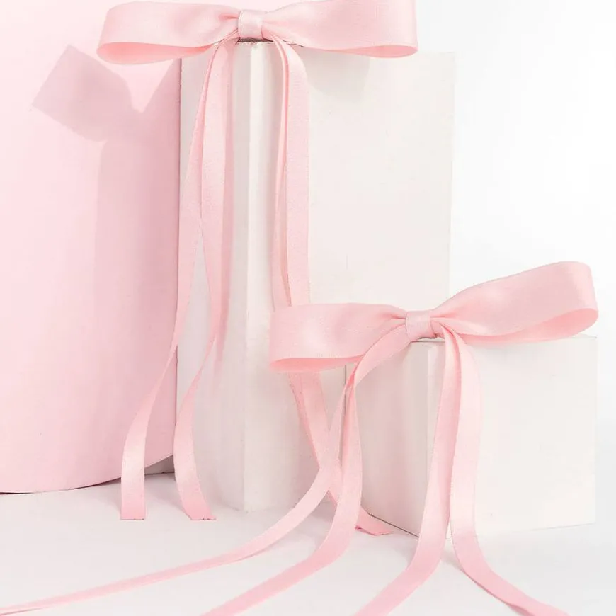 Satin Hair Bow Duo Pink