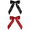 Satin Hair Bow Duo Red & Black