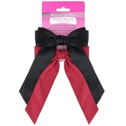 Satin Hair Bow Duo Red & Black