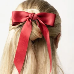 Satin Hair Bow Duo Red & Black